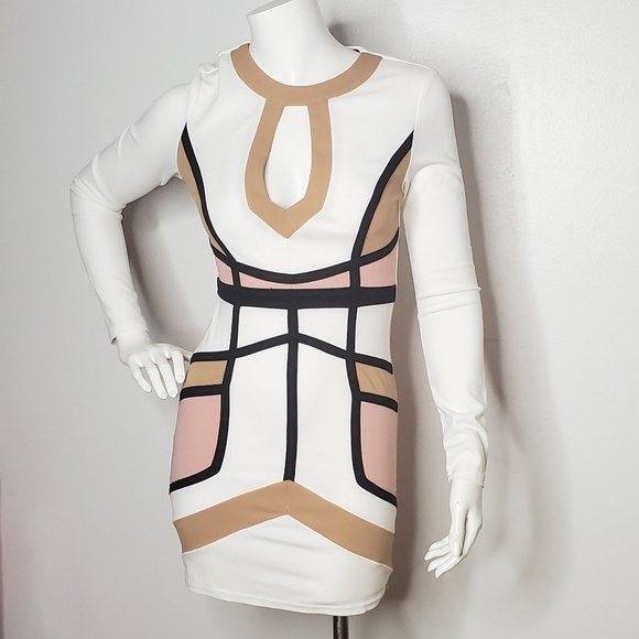 PRIVY BodyCon  color block  Midi Dress Size S - Picture 1 of 4